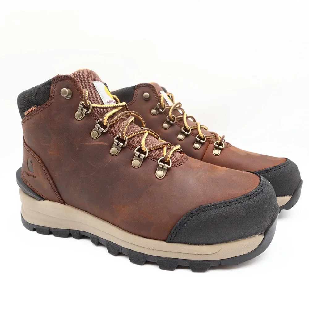 Carhartt Gilmore Work Boots Mens 10 M Brown Leather Alloy Toe Waterproof NWT
